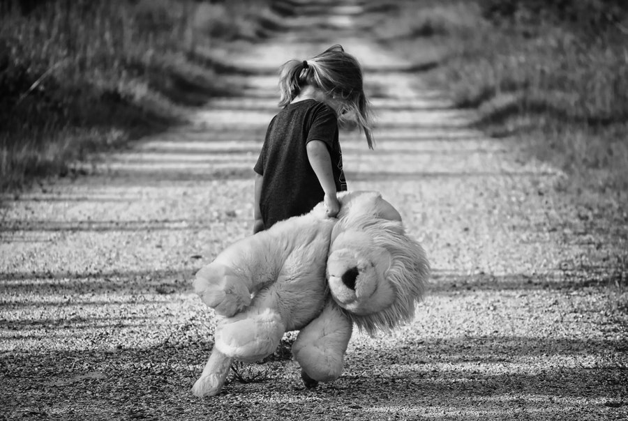 Girl with teddy bear