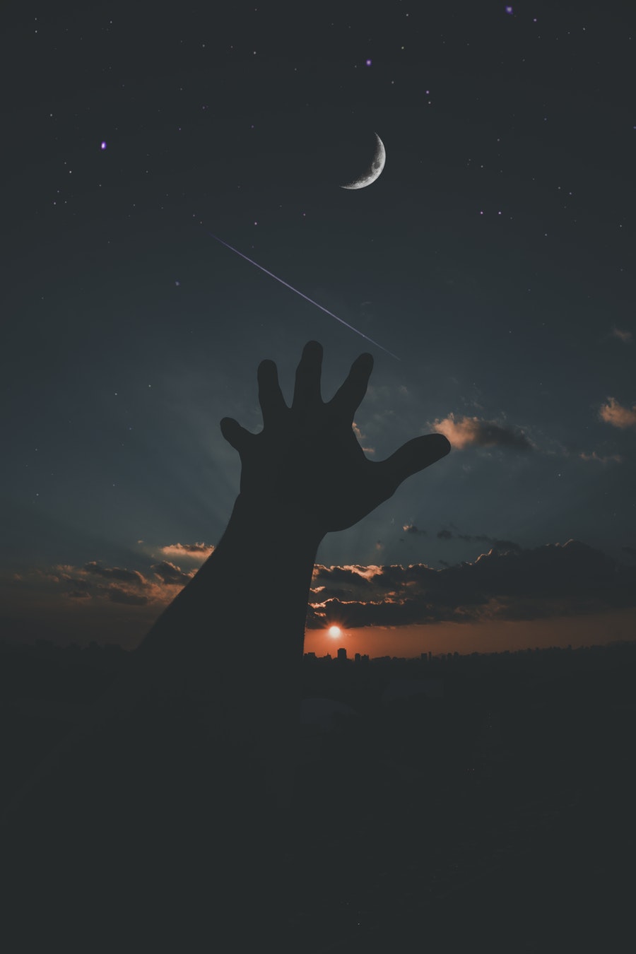 clouds moon astronomy hands